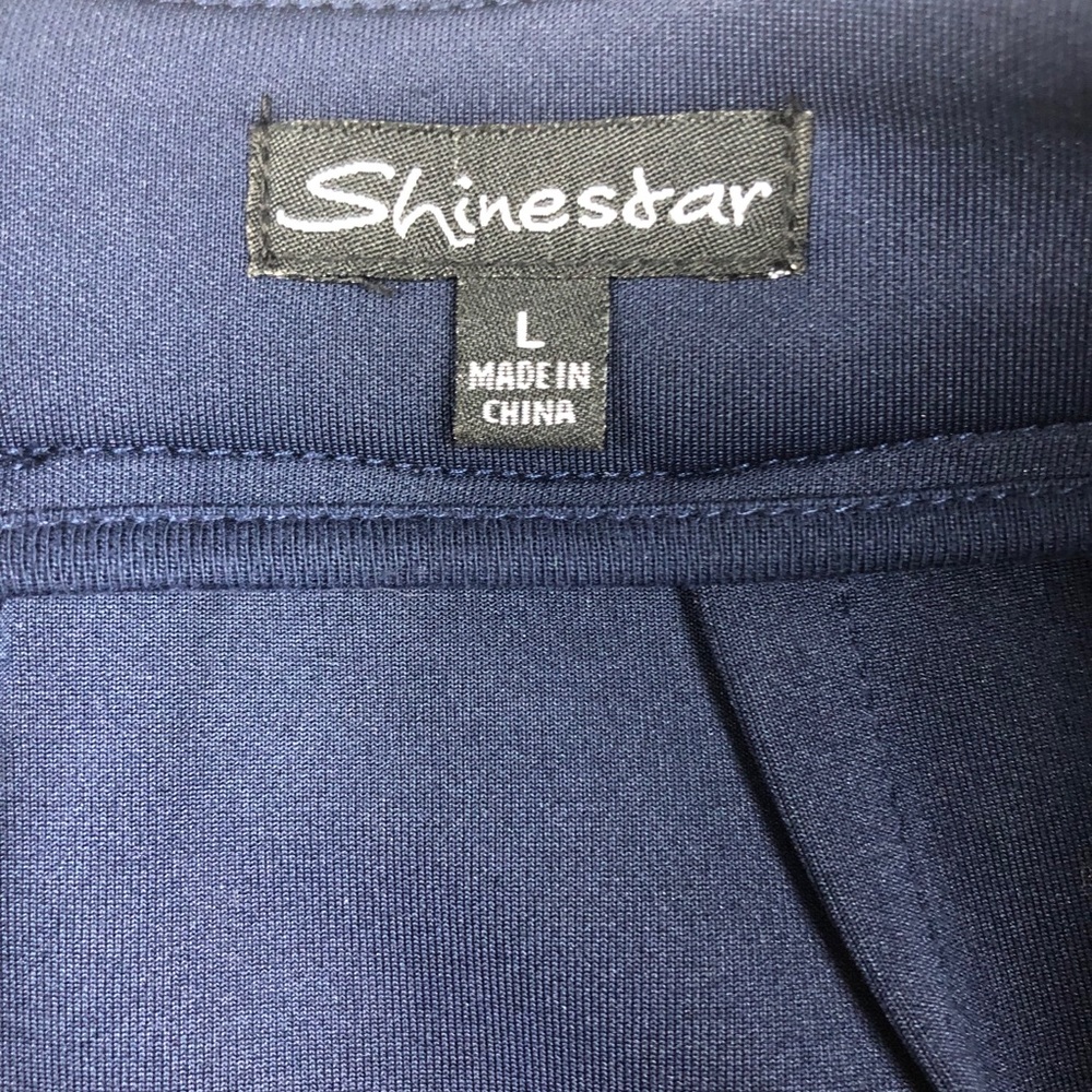 NWOT Shinestar Navy Blue Pleated Skater Skirt - Picture 3 of 5